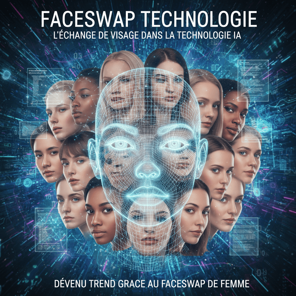 Schéma simplifié des différentes étapes d’un face swap moderne, de l’analyse au rendu final