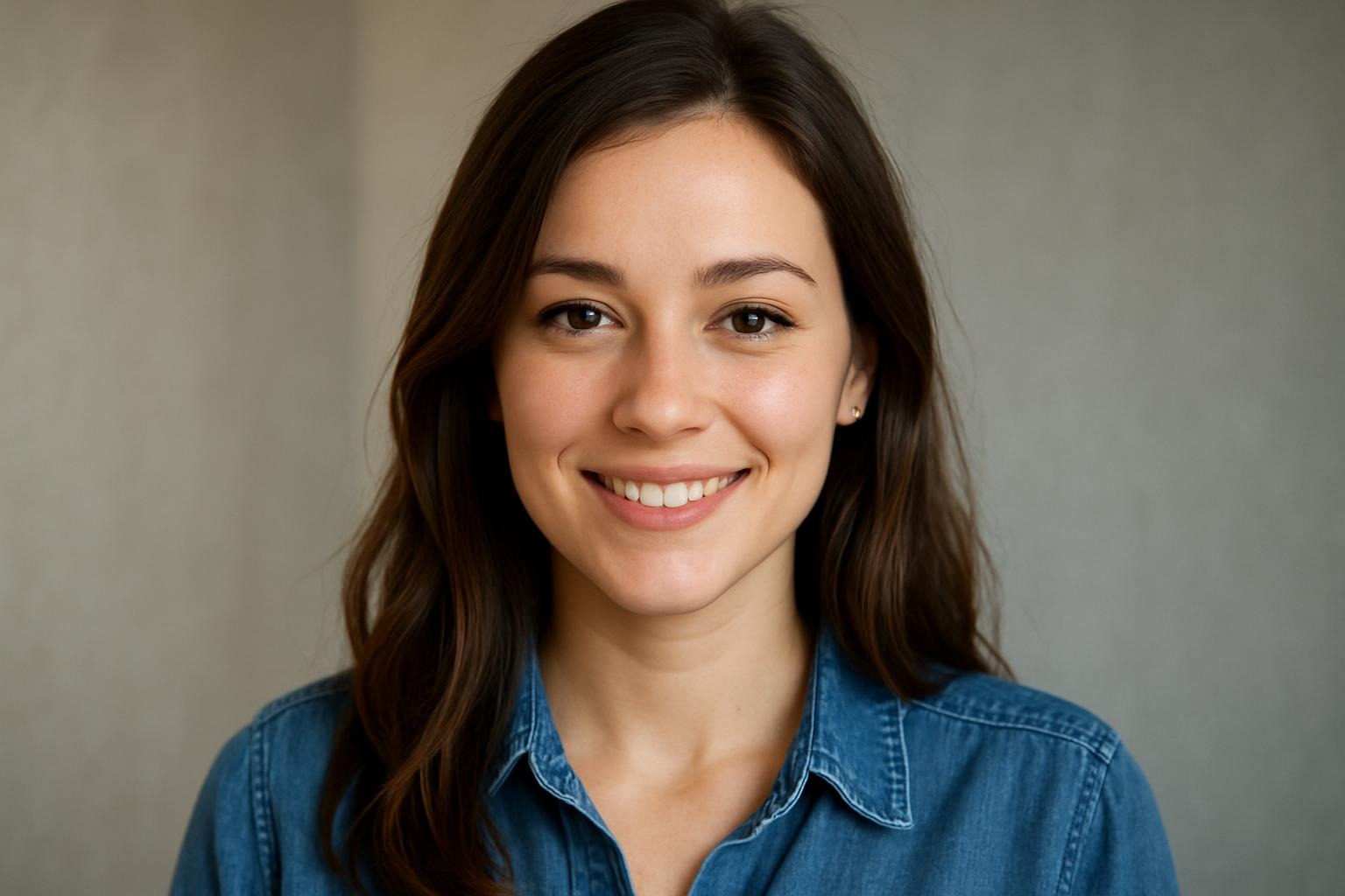 Portrait réaliste d’un visage féminin généré par intelligence artificielle dans un décor intérieur