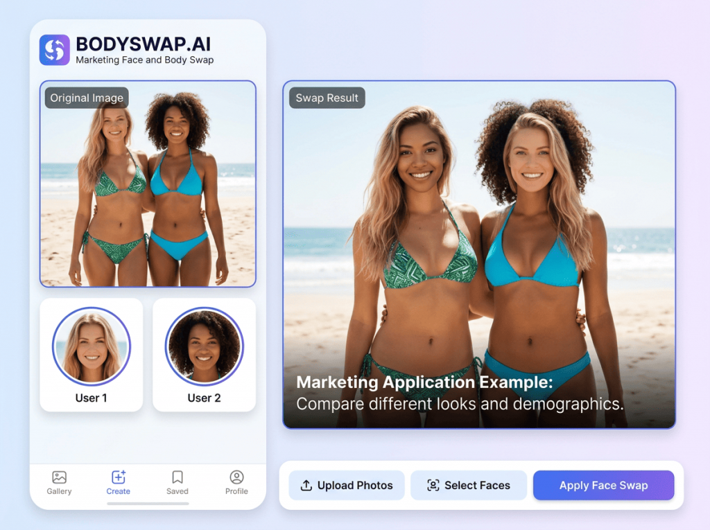 Studio créatif professionnel avec plusieurs écrans affichant des avatars IA en mode mode fitness et danse

